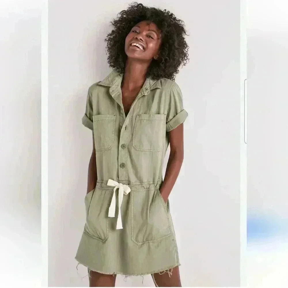 Lucky Brand Sage Drawstring Dress Size XS